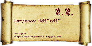 Marjanov Máté névjegykártya